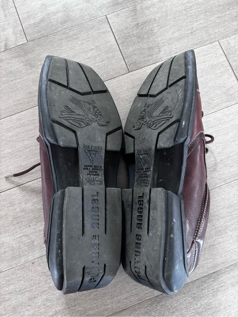 John Fluevog Angel Sole M11 Leather Shoes Size 11 burgundy/brown Vintage - Picture 4 of 6
